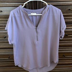 Maurices Lilac Blouse with Front Zipper